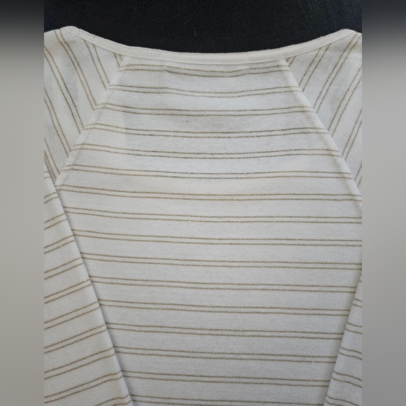 NWT - Tommy Hilfiger White Cotton w Gold Stripes Jersey - Size XL - Picture 10 of 11